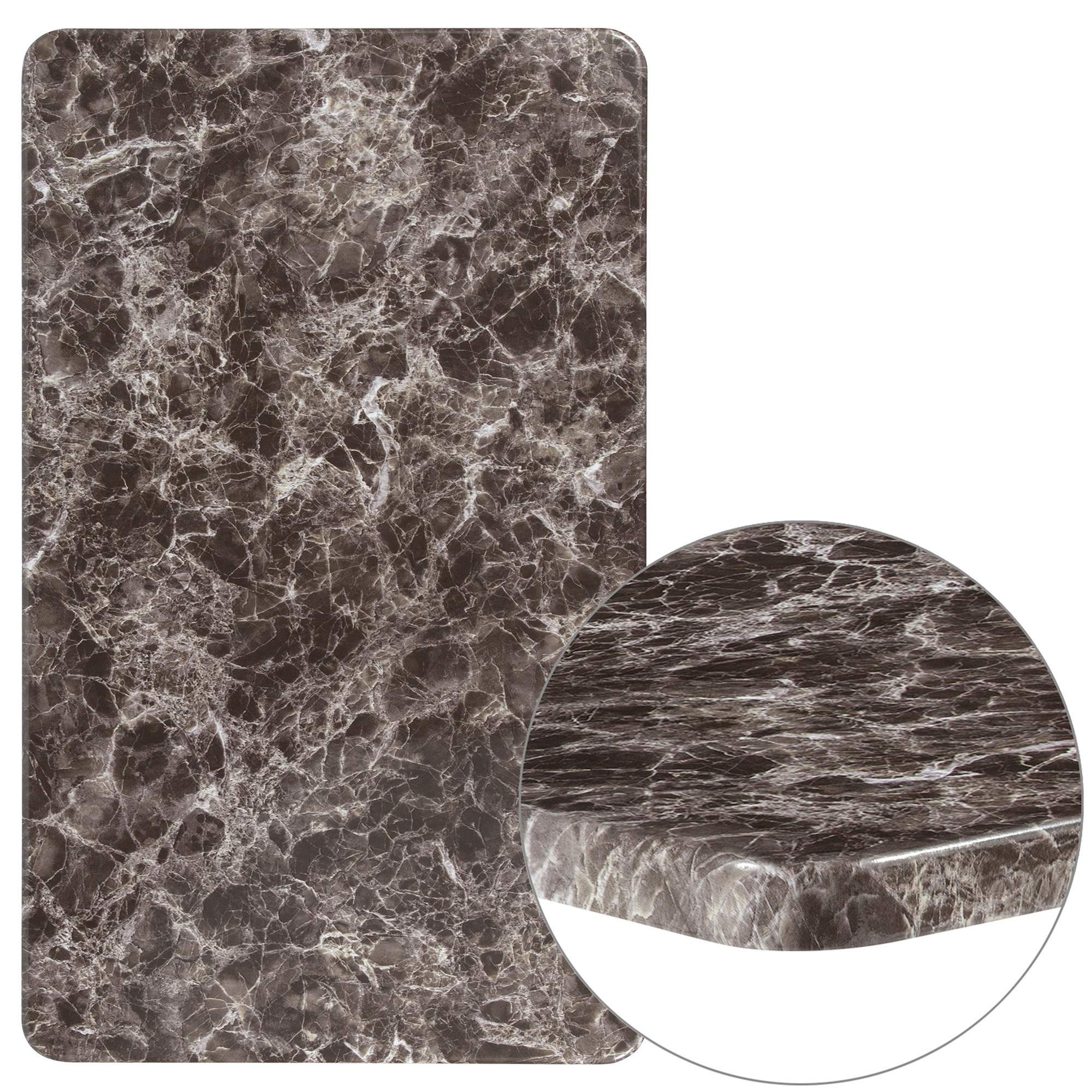 Flash Furniture Rectangular Tabletop with Laminate, Gray Marble Finish, 42in.L x 23 3/4in.W x 1 1/4in.H, Model# XU2442MAR
